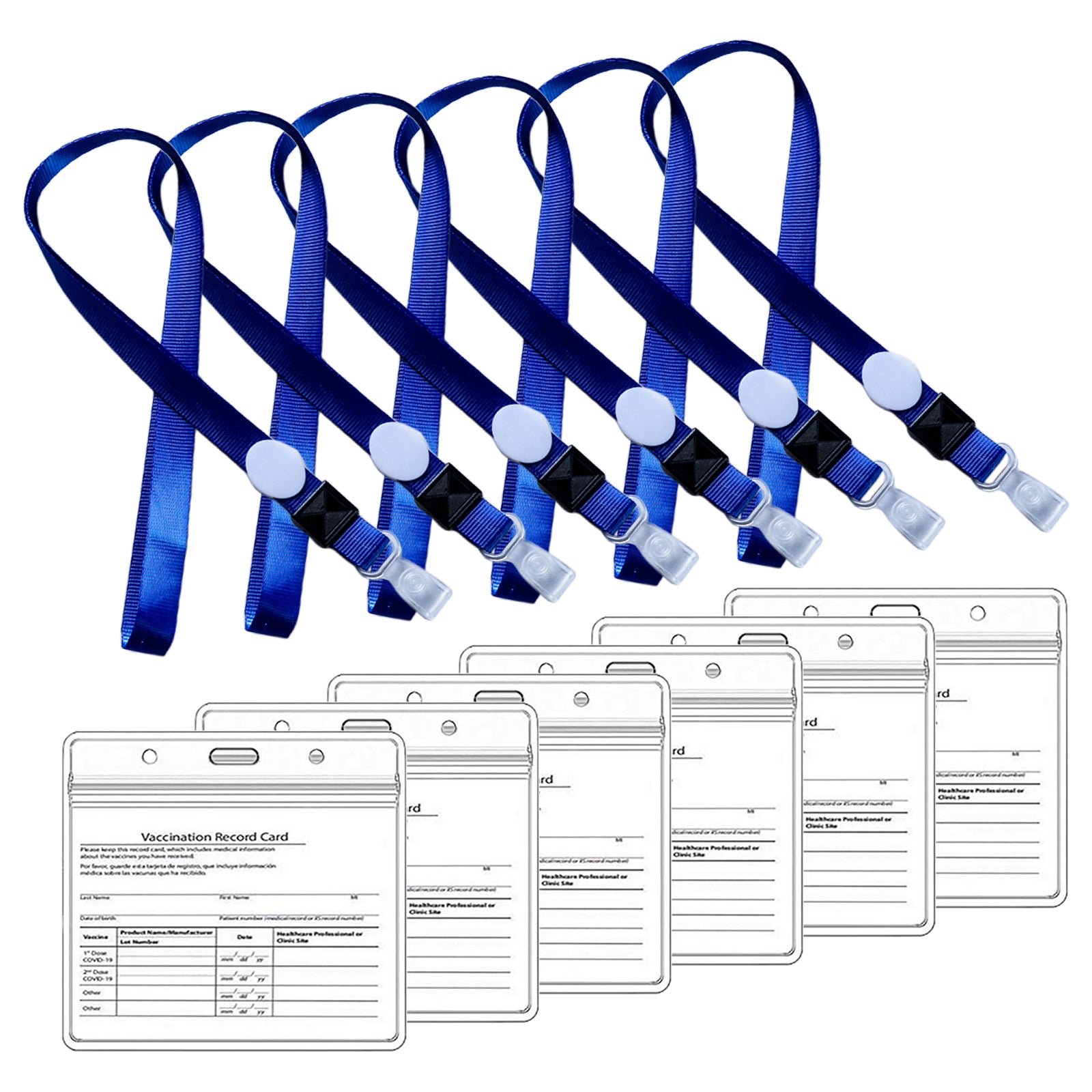 6 Pack CDC Vaccination Card Protector 4 x 3 Holder Clear Sleeve Waterproof