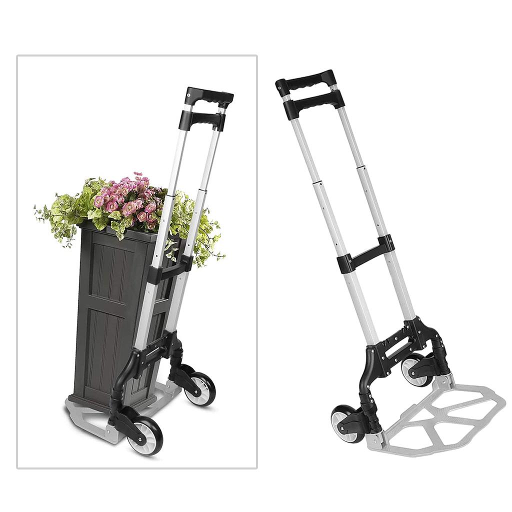 Aluminum Alloy Folding Hand Truck Portable Wheel Barrow Cart Trolley 160 lbs