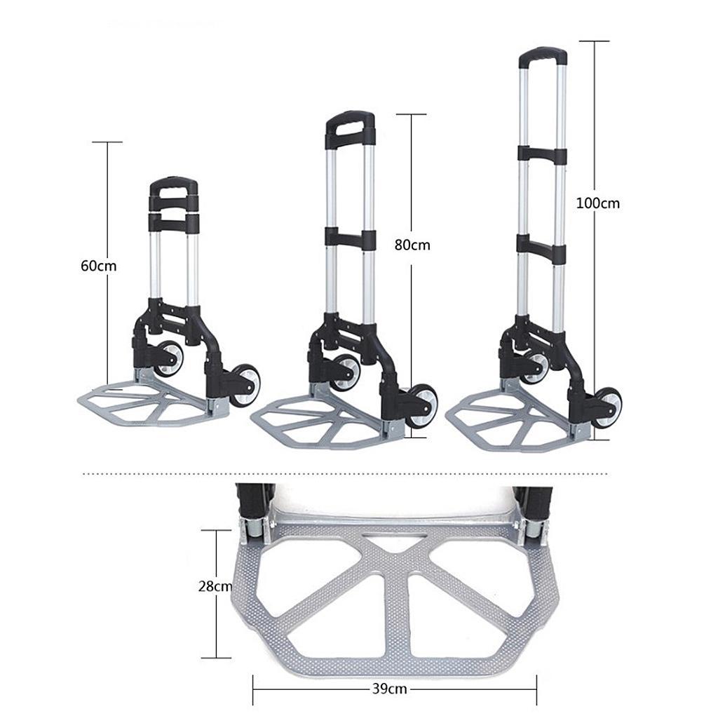 Aluminum Alloy Folding Hand Truck Portable Wheel Barrow Cart Trolley 160 lbs