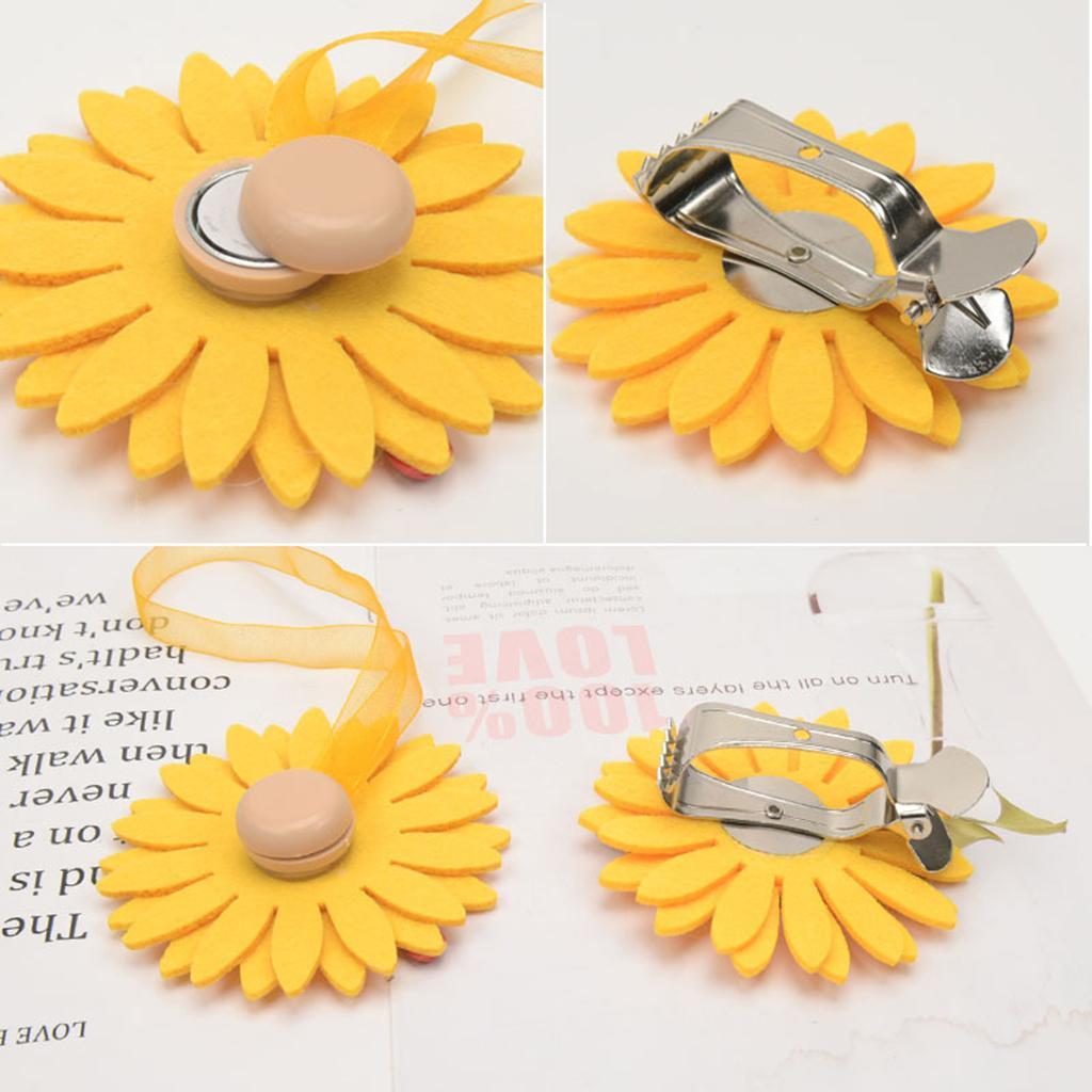 2pcs Curtain Tie Backs Sunflower Magnetic Curtain Tiebacks Clips Clip Style