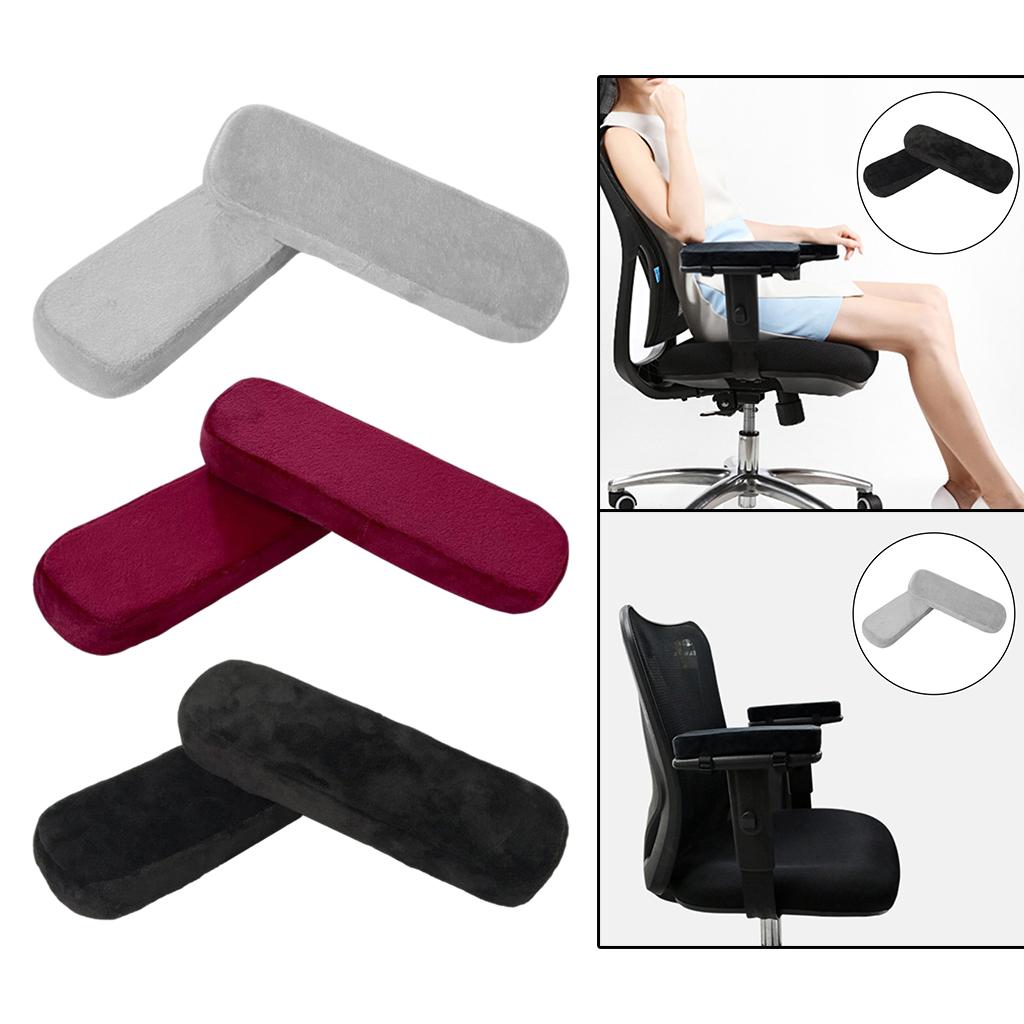 Comfort Office Chair Armrest Pads Extra Thick Cover Cushions Support Forearm black