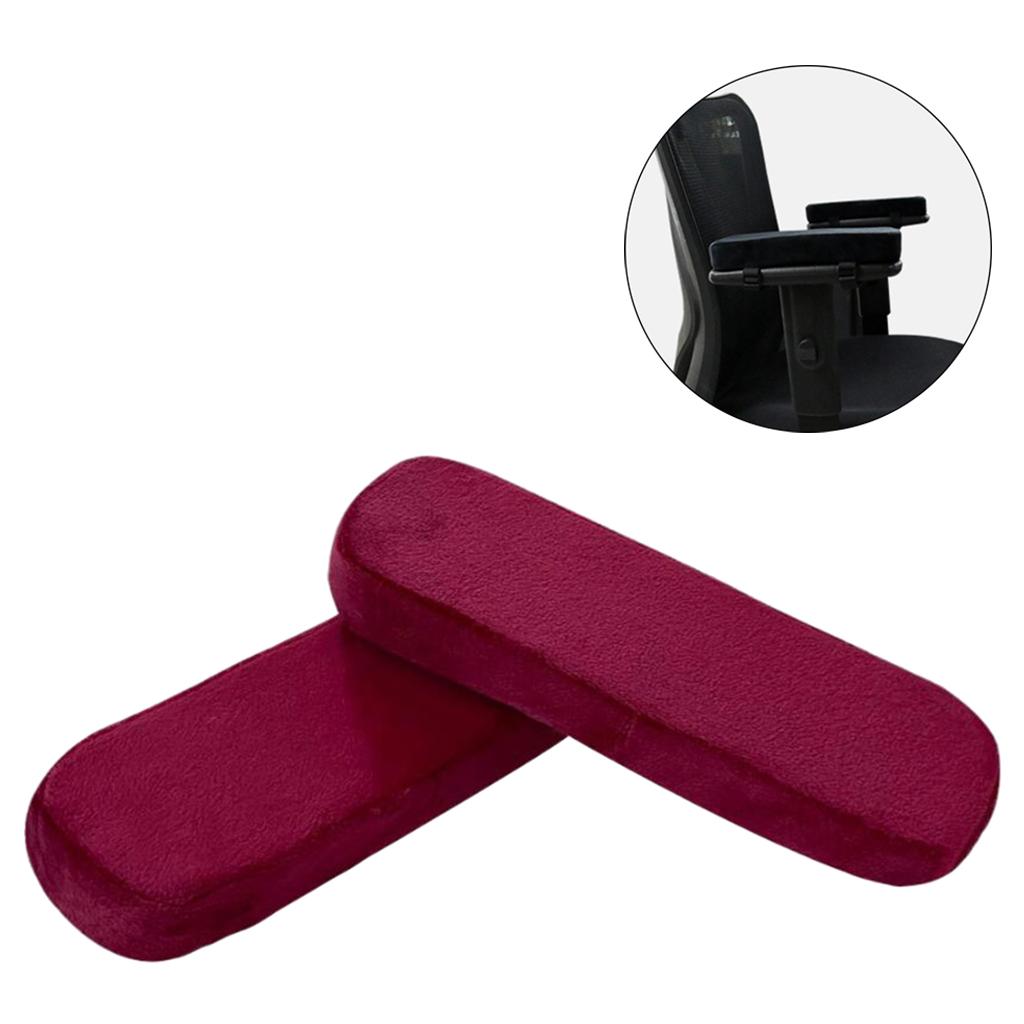 Comfort Office Chair Armrest Pads Extra Thick Cover Cushions Support Forearm wine red