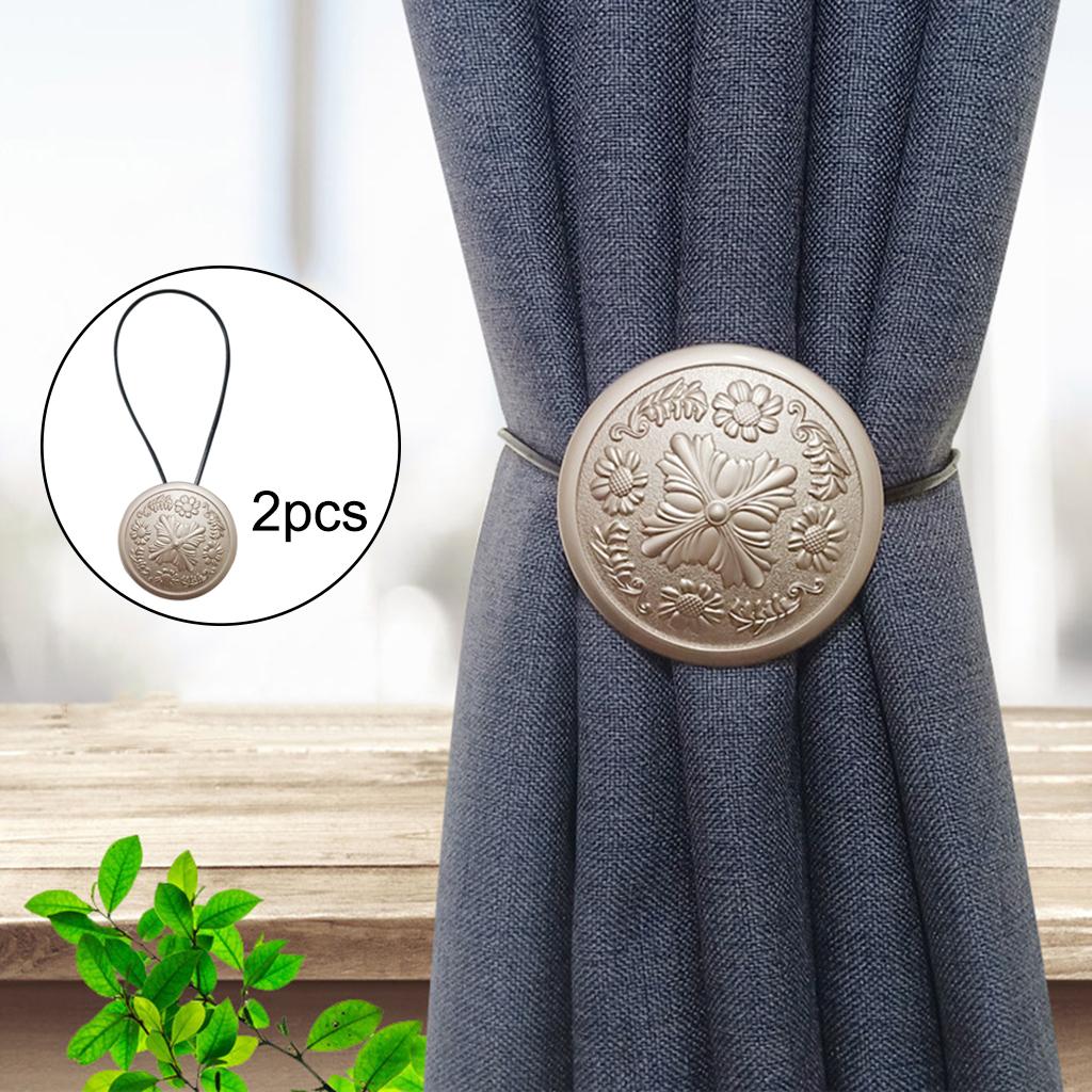 1Pairs Magnetic Curtain Tie Back Curtain Tieback Holder Clips Silver