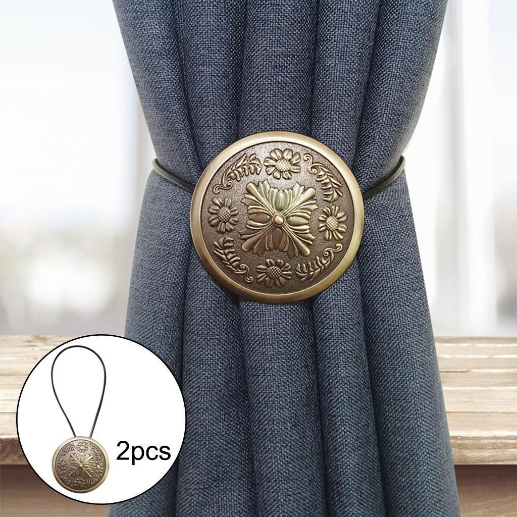 1Pairs Magnetic Curtain Tie Back Curtain Tieback Holder Clips Copper