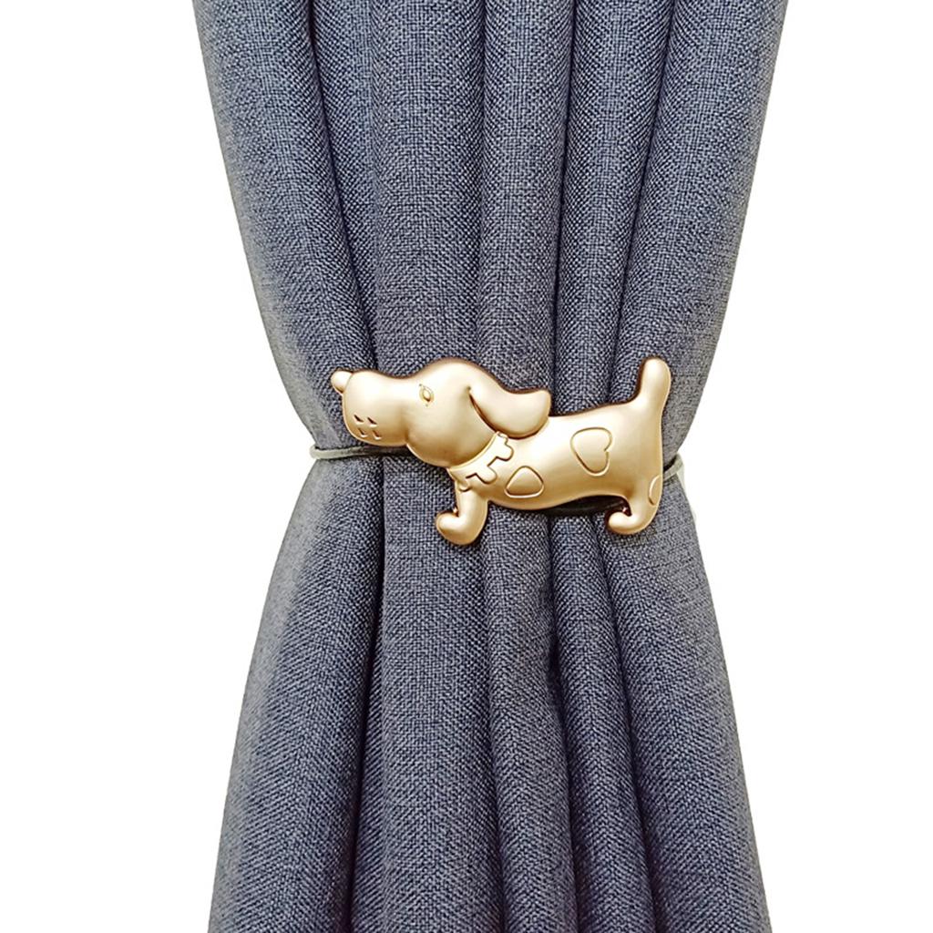 Magnetic Curtain Tie Backs Holdbacks Buckle Curtain Clips Rope Strap Gold