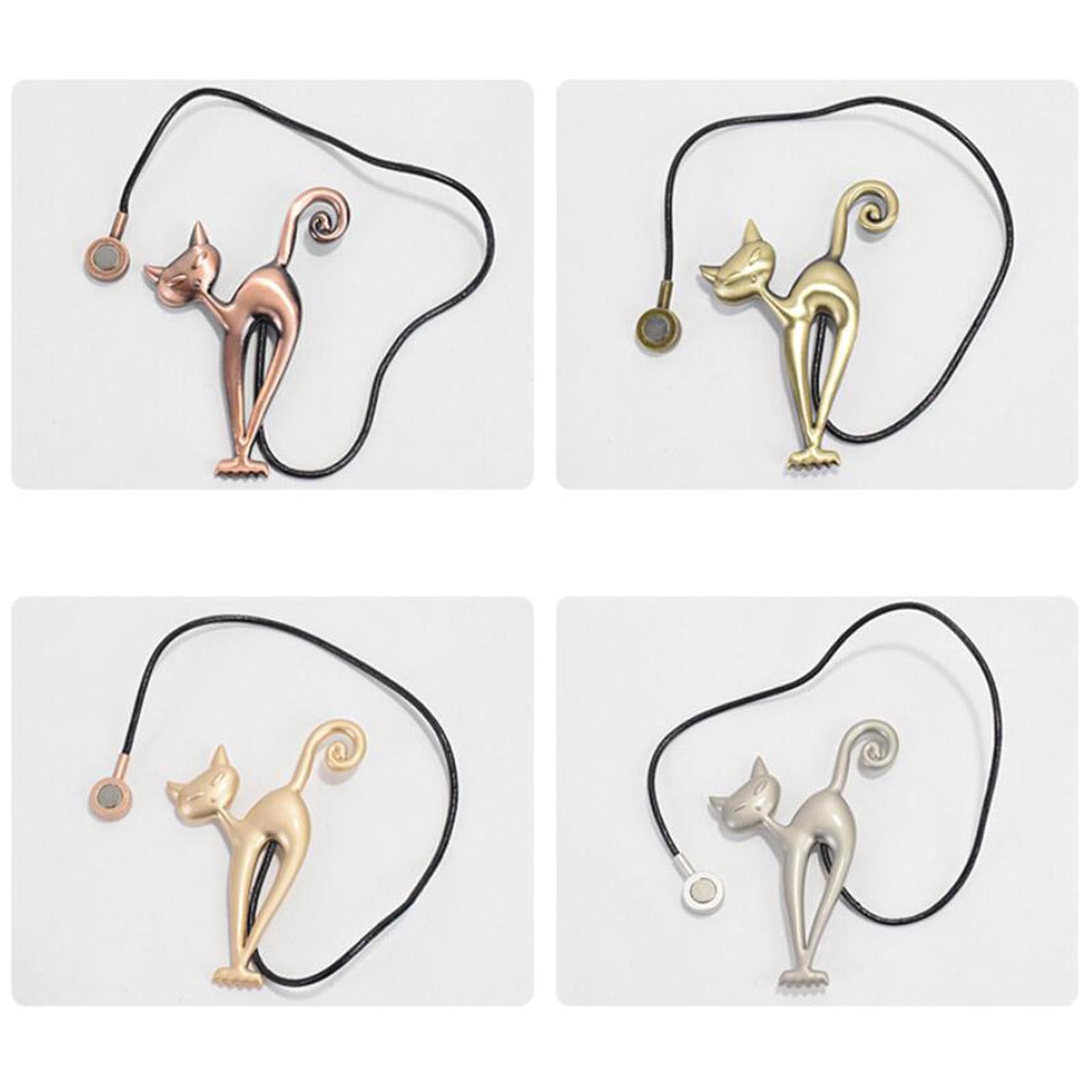 1Pairs Cat Curtain Tiebacks Magnetic Drape Holders Holdbacks Golden