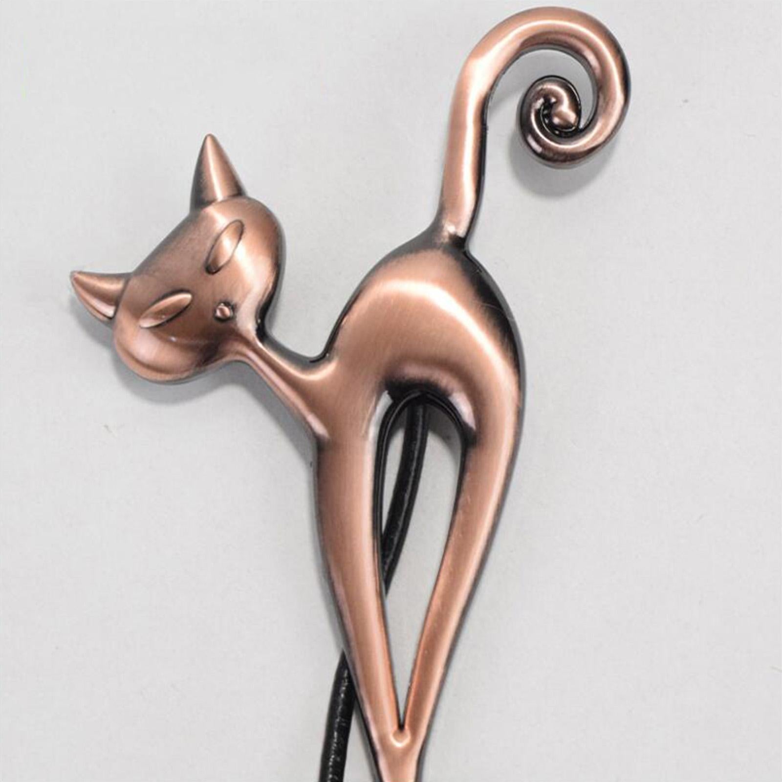 1Pairs Cat Curtain Tiebacks Magnetic Drape Holders Holdbacks Red Copper
