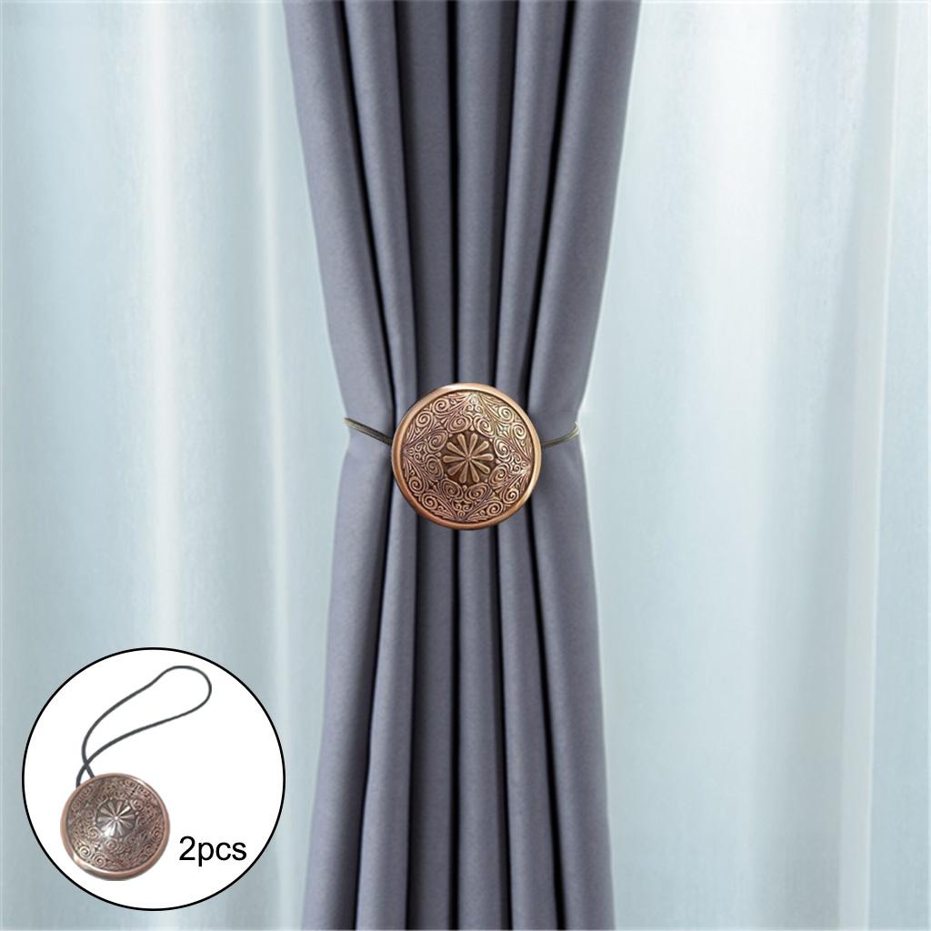 2pcs Magnetic Window Curtain Tiebacks Drape Buckle Holder Antique Copper