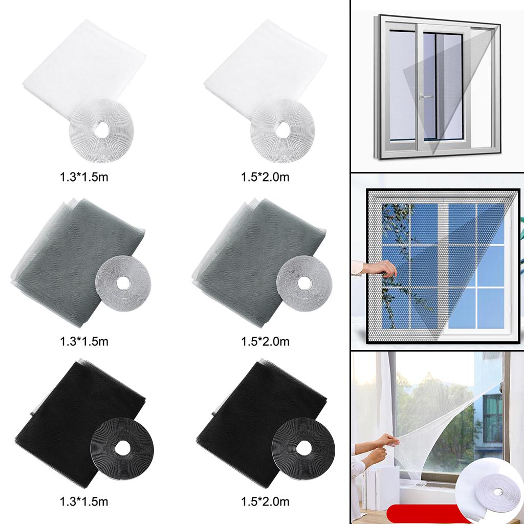 Window Fly Screen Mosquito Net Shield for Windows DIY Size White 1.3x1.5m