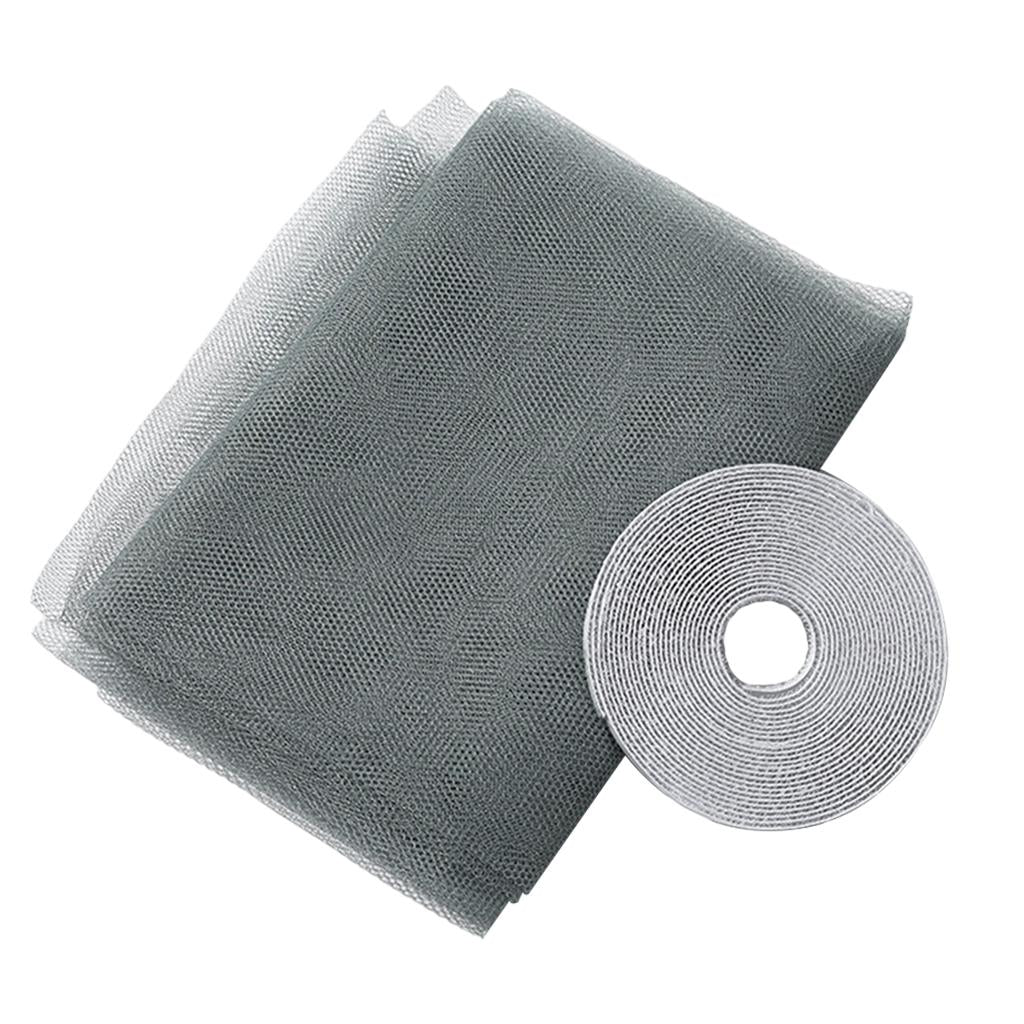 Window Fly Screen Mosquito Net Shield for Windows DIY Size Grey 1.3x1.5m