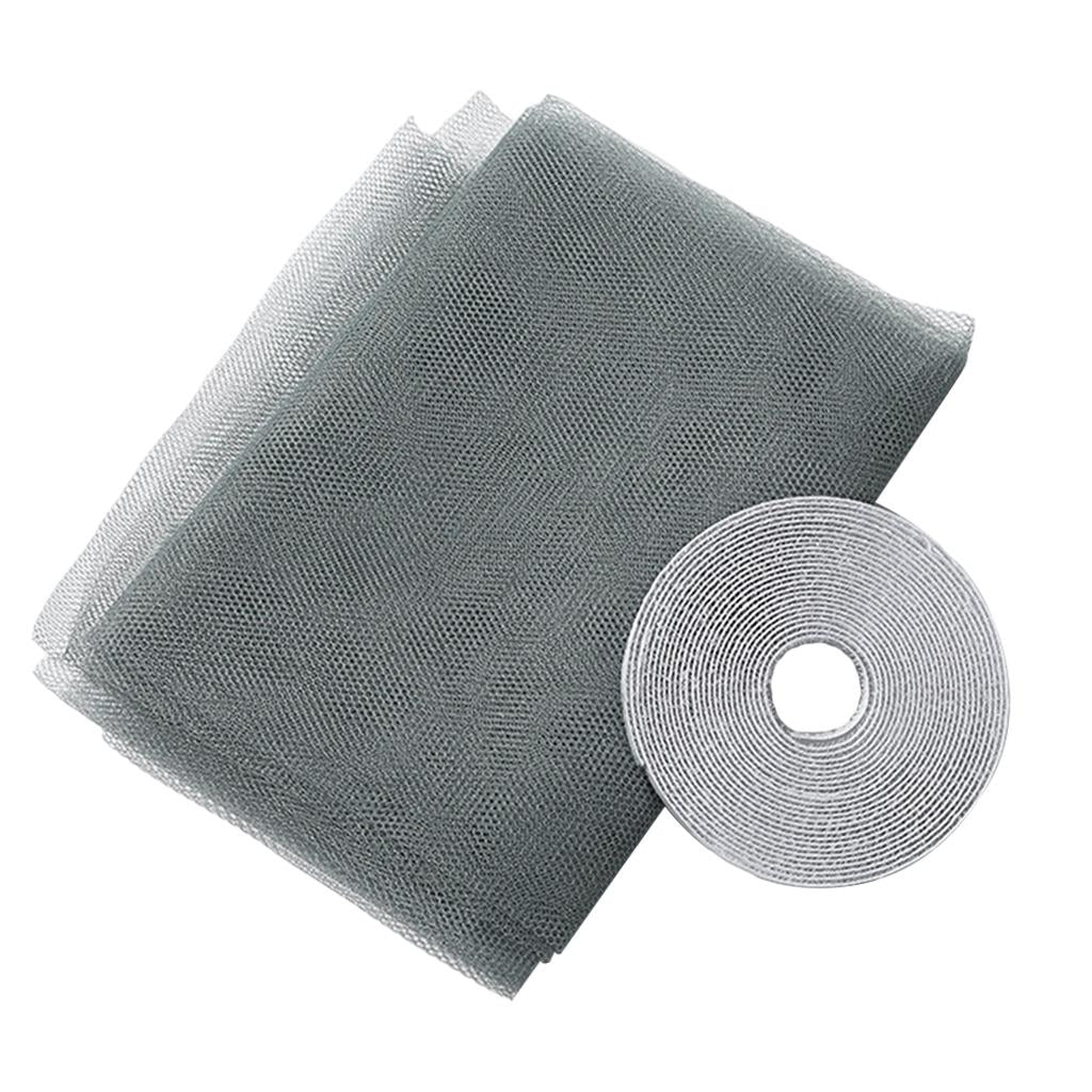 Window Fly Screen Mosquito Net Shield for Windows DIY Size Grey 1.3x1.5m