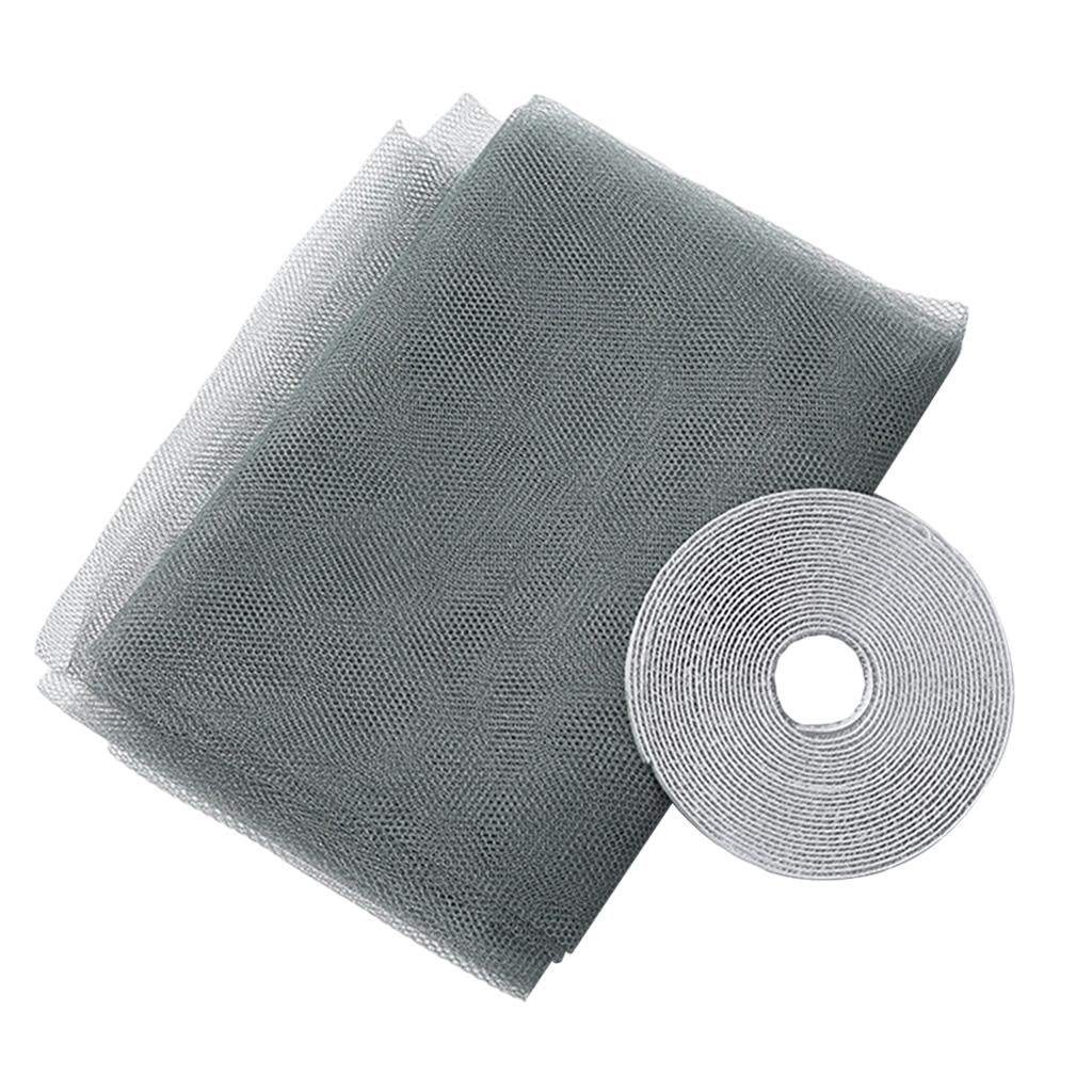 Window Fly Screen Mosquito Net Shield for Windows DIY Size Grey 1.3x1.5m