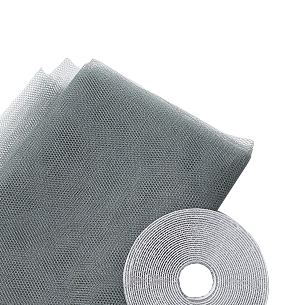 Window Fly Screen Mosquito Net Shield for Windows DIY Size Grey 1.5x2.0m