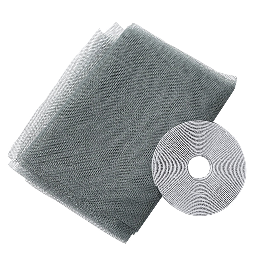 Window Fly Screen Mosquito Net Shield for Windows DIY Size Grey 1.5x2.0m