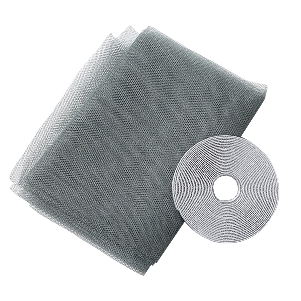Window Fly Screen Mosquito Net Shield for Windows DIY Size Grey 1.5x2.0m