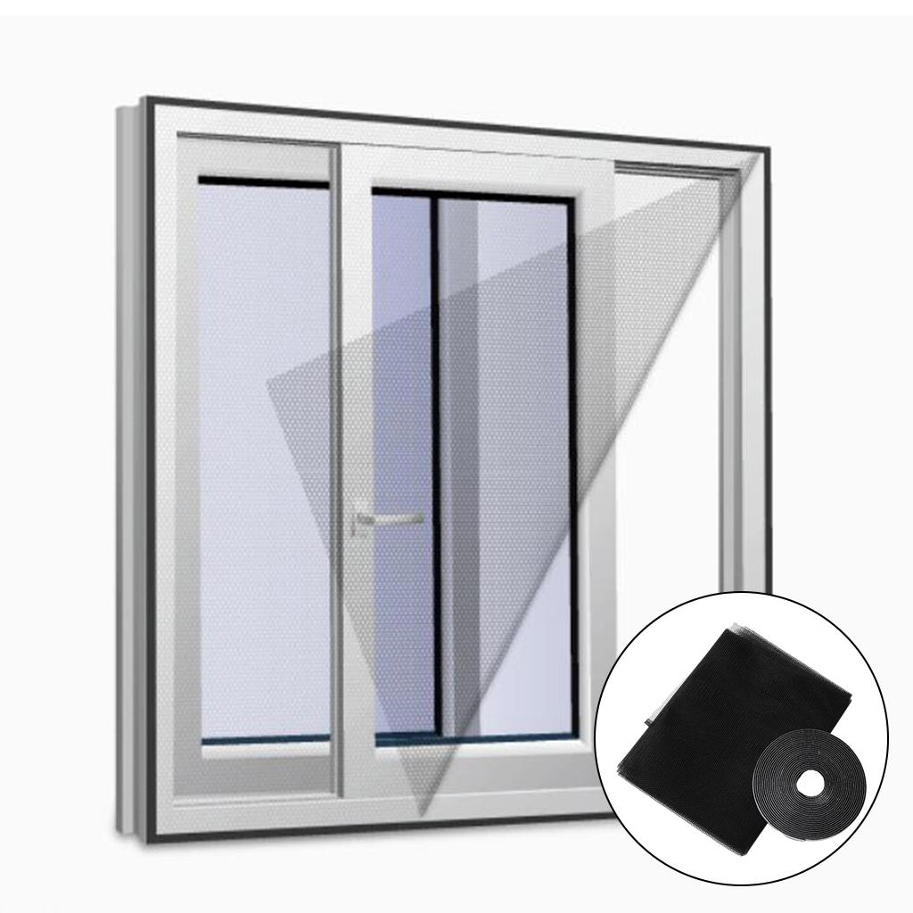 Window Fly Screen Mosquito Net Shield for Windows DIY Size Black 1.5x2.0m