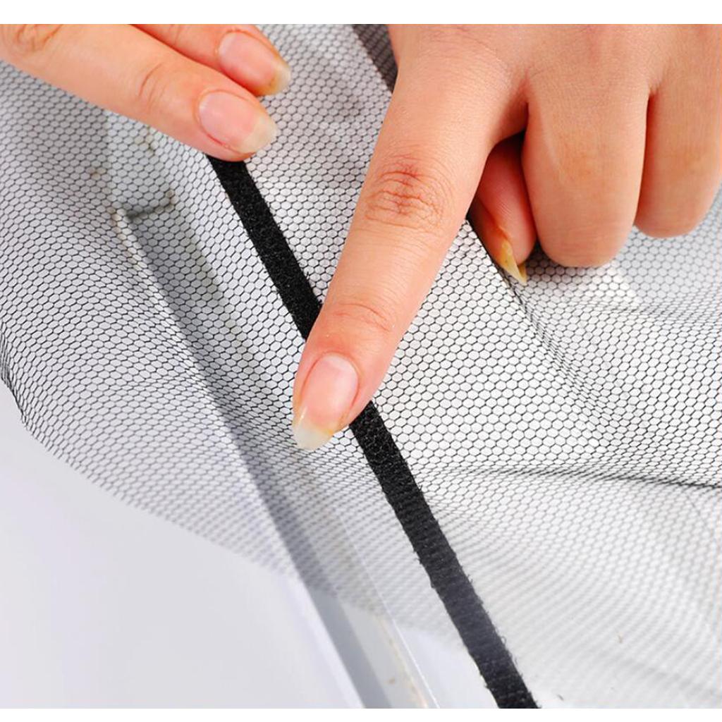 Window Fly Screen Mosquito Net Shield for Windows DIY Size Black 1.5x2.0m