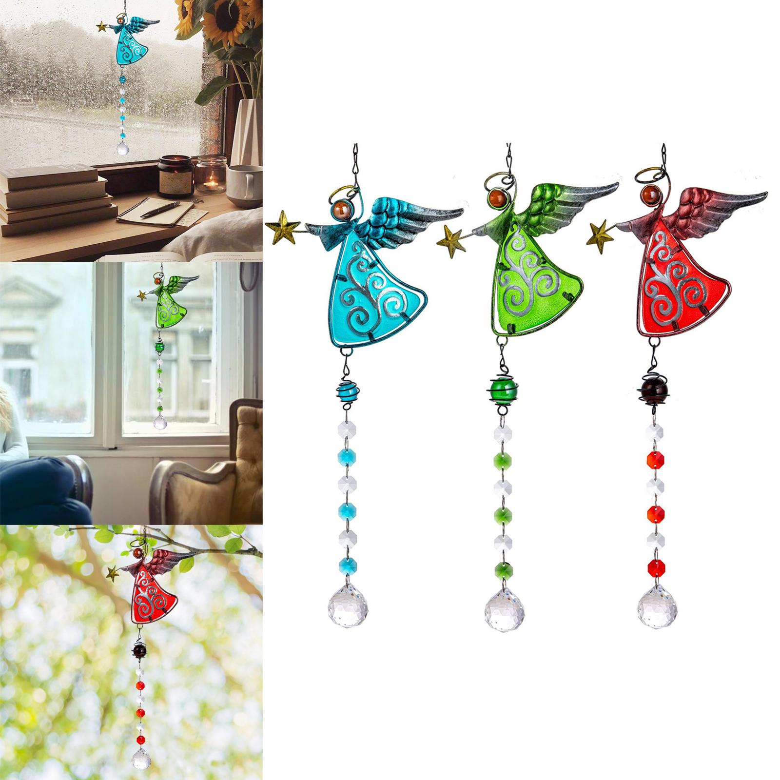 Crystal Suncatcher Rainbow Maker Angel Garden Window Pendant Car Patio Gifts blue
