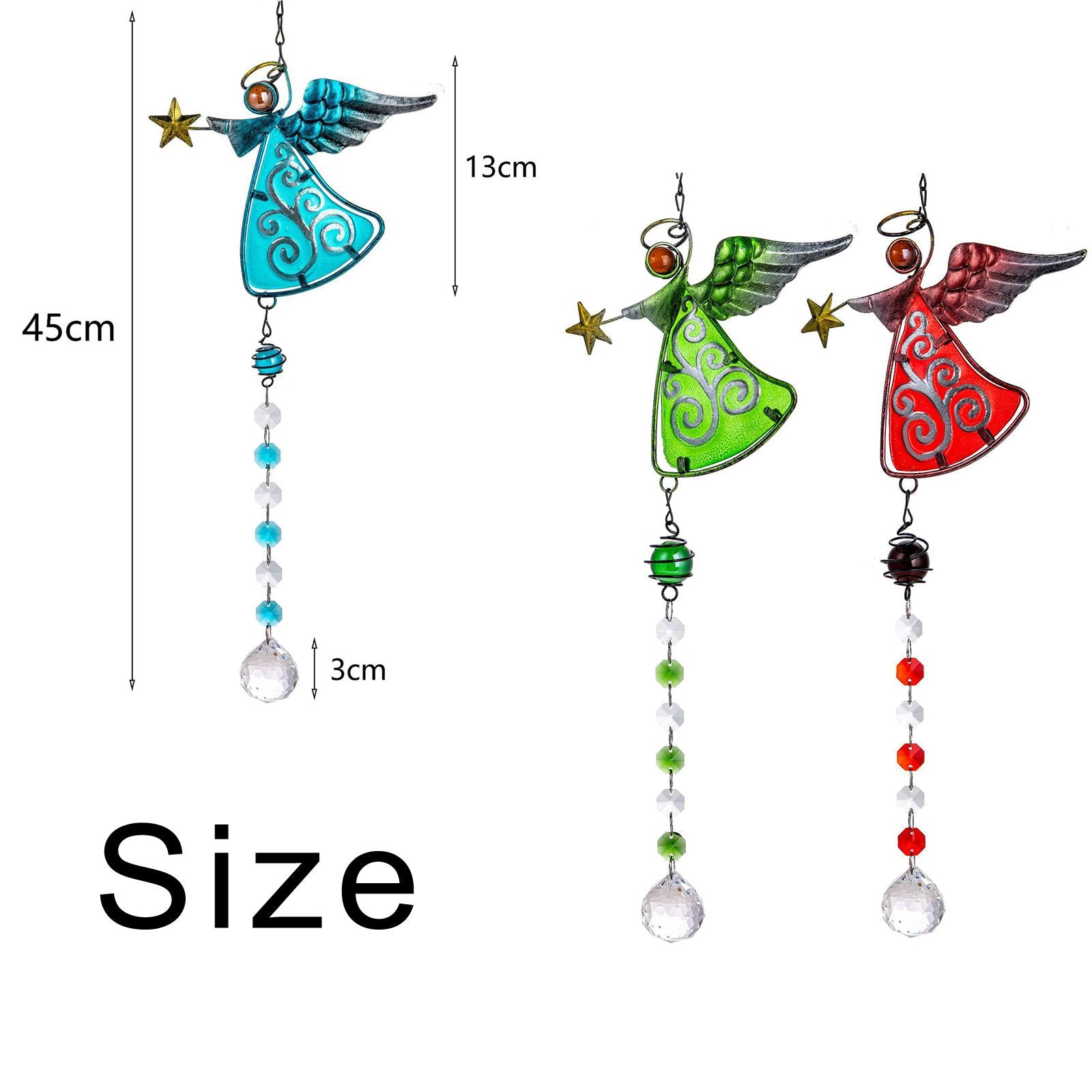 Crystal Suncatcher Rainbow Maker Angel Garden Window Pendant Car Patio Gifts red