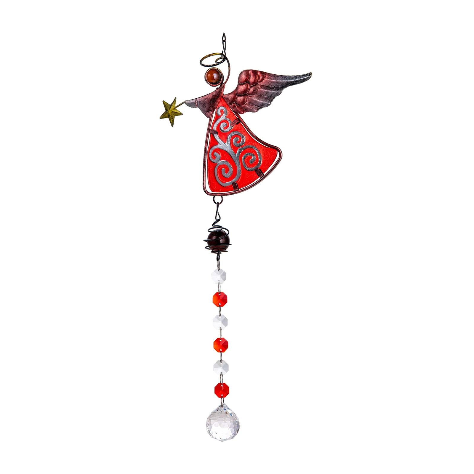 Crystal Suncatcher Rainbow Maker Angel Garden Window Pendant Car Patio Gifts red