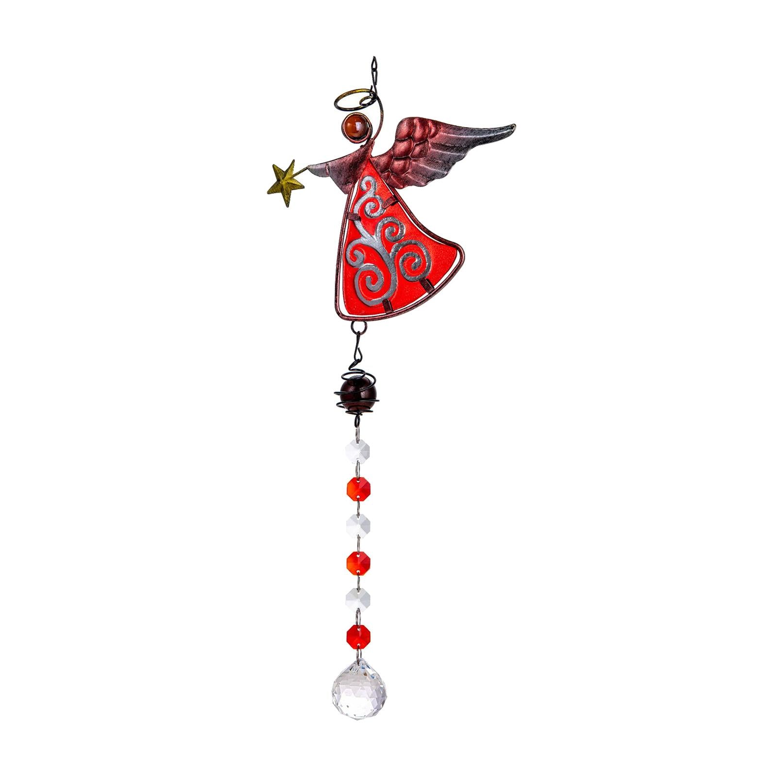 Crystal Suncatcher Rainbow Maker Angel Garden Window Pendant Car Patio Gifts red