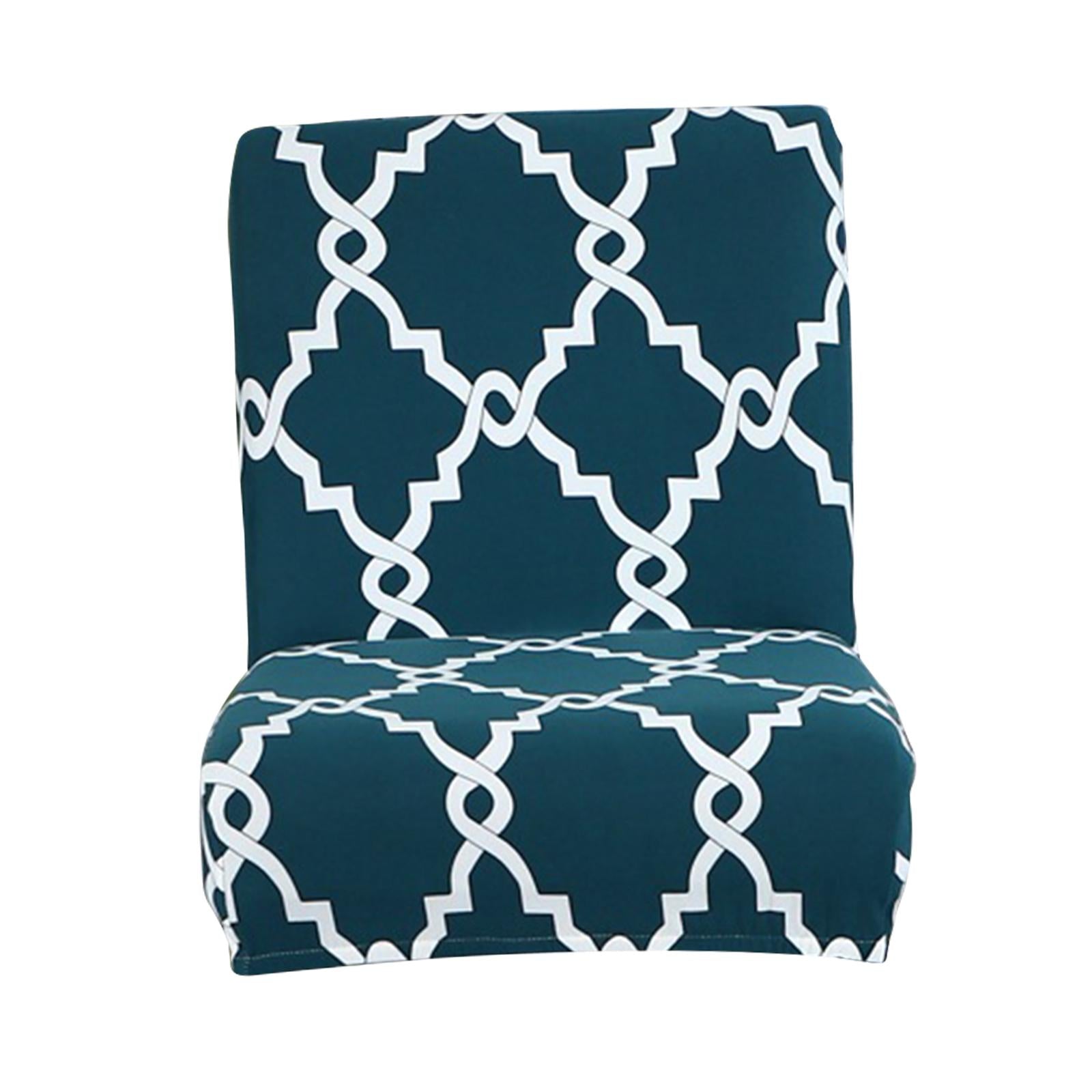 Printed Soft Low Back Chair Cover Removable Dustproof Facilities Comfortable Blue