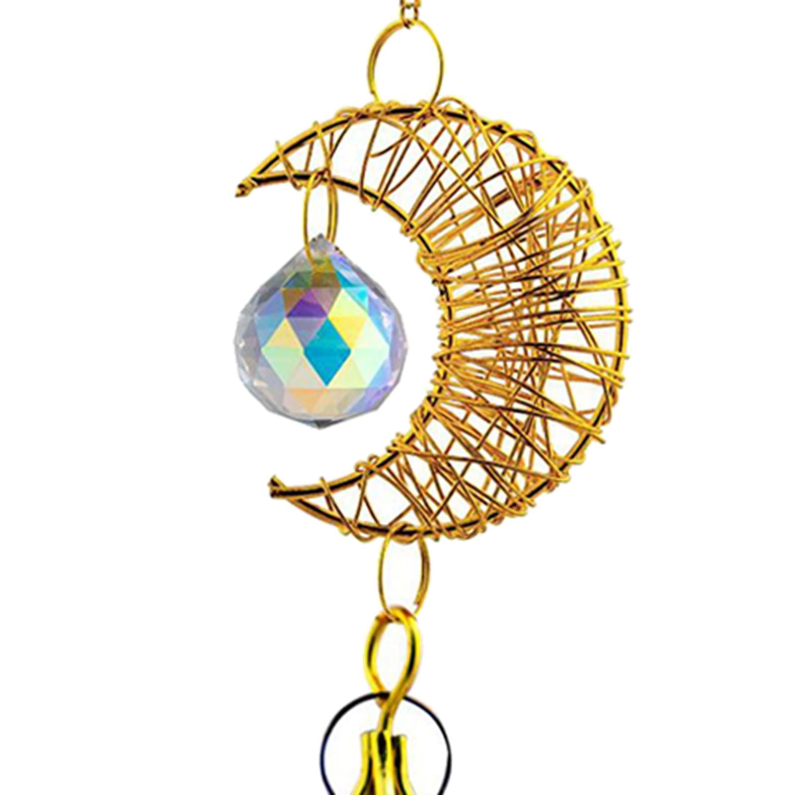 Geometric Crystal Suncatcher Prisms Garden Home Window Pendant Decor 36cm