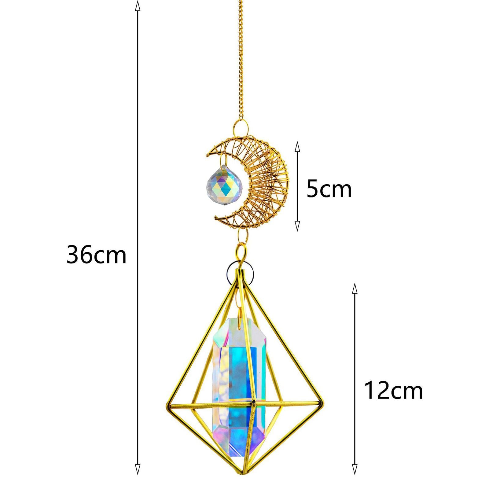 Geometric Crystal Suncatcher Prisms Garden Home Window Pendant Decor 36cm