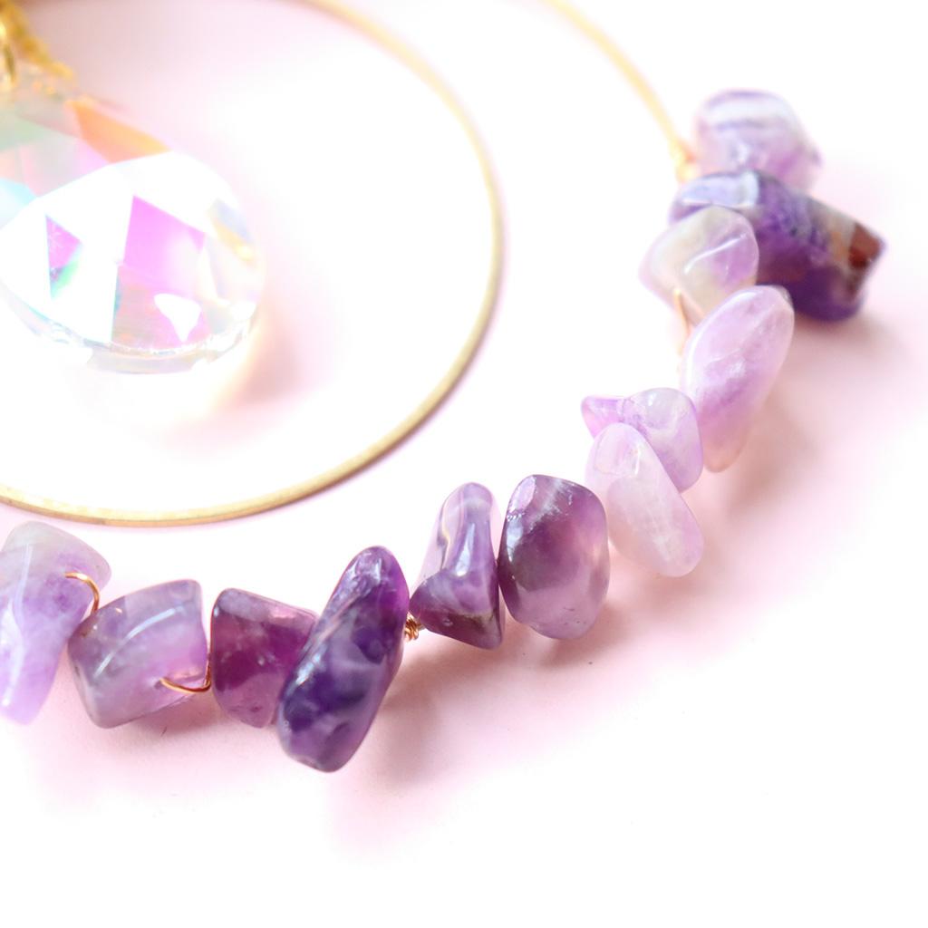 Rainbow Sun Catcher Hanging Crystal Suncatcher Window Decor Purple Crystal