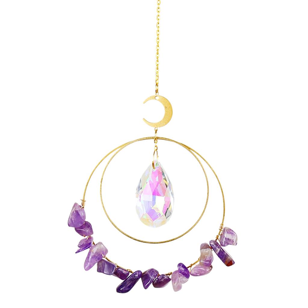 Rainbow Sun Catcher Hanging Crystal Suncatcher Window Decor Purple Crystal