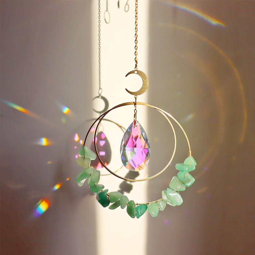 Rainbow Sun Catcher Hanging Crystal Suncatcher Window Decor Green Crystal