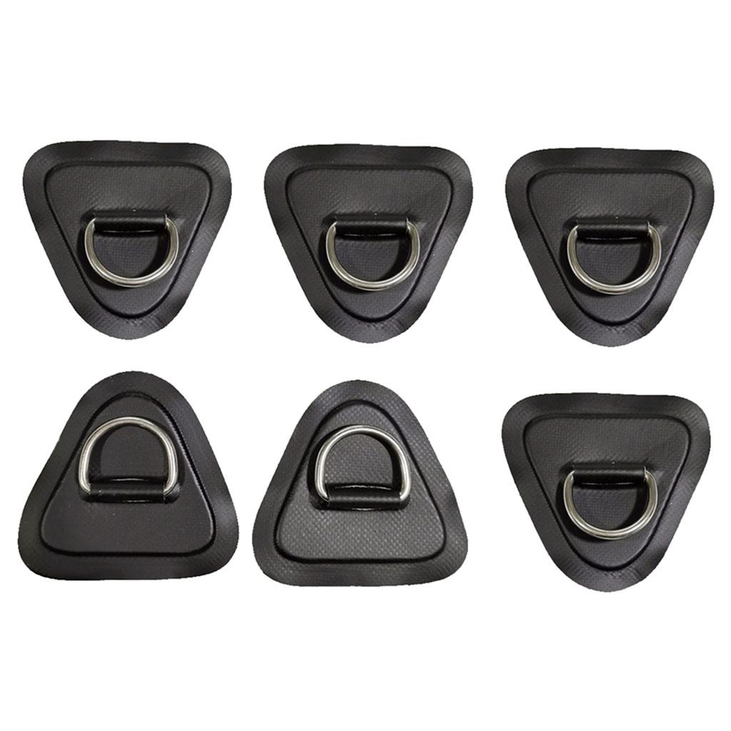 6 pack Stainless Steel Kayak D-Ring Buckle D-Ring Patch For Surfboard Raft