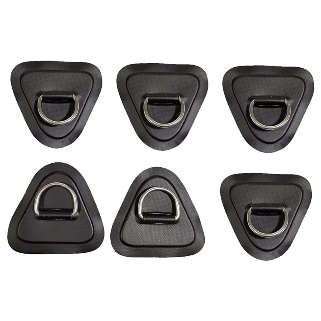6 pack Stainless Steel Kayak D-Ring Buckle D-Ring Patch For Surfboard Raft