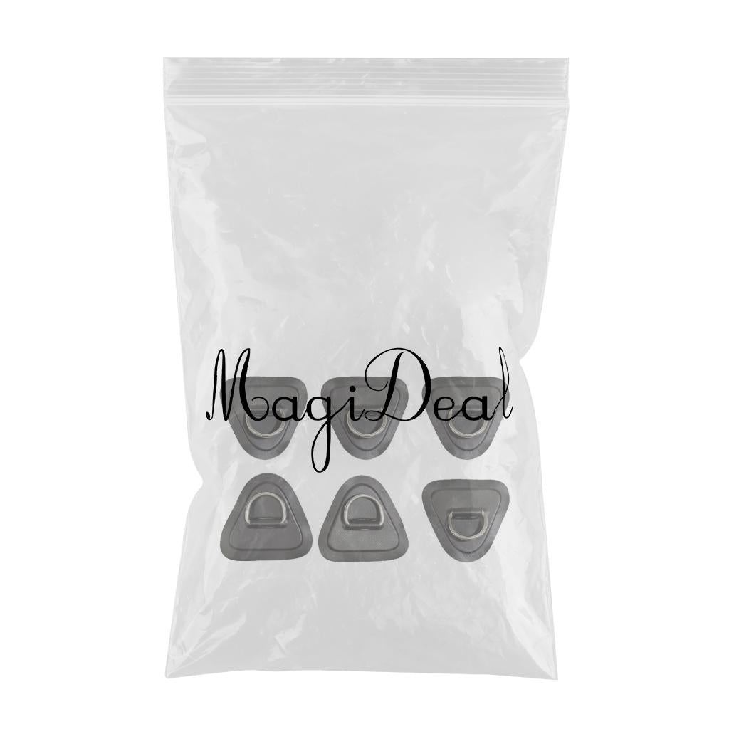6 pack Stainless Steel Kayak D-Ring Buckle D-Ring Patch For Surfboard Raft
