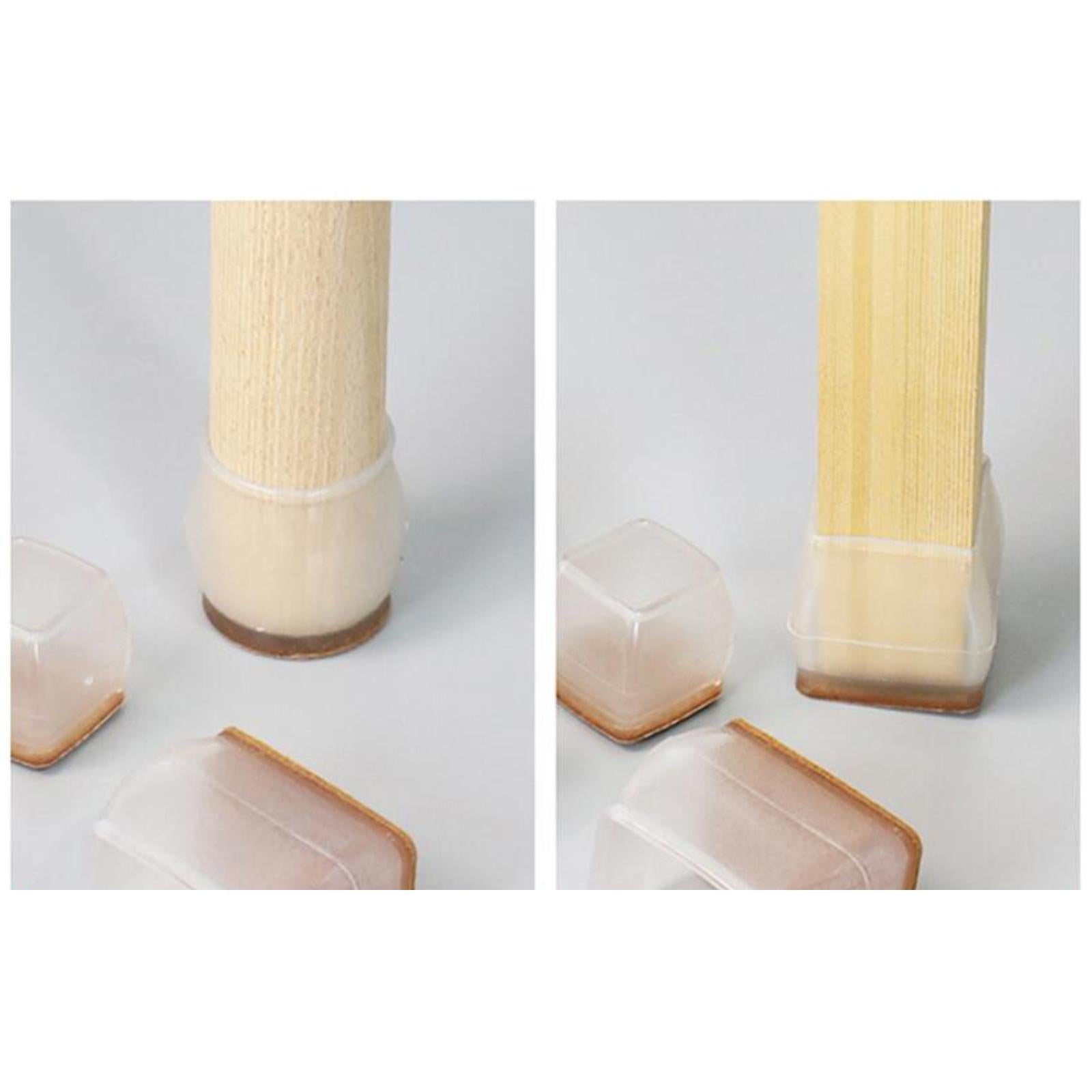 10x Chair Leg Covers Floor Protectors Table Feet Caps Pads Rectangle S Brown