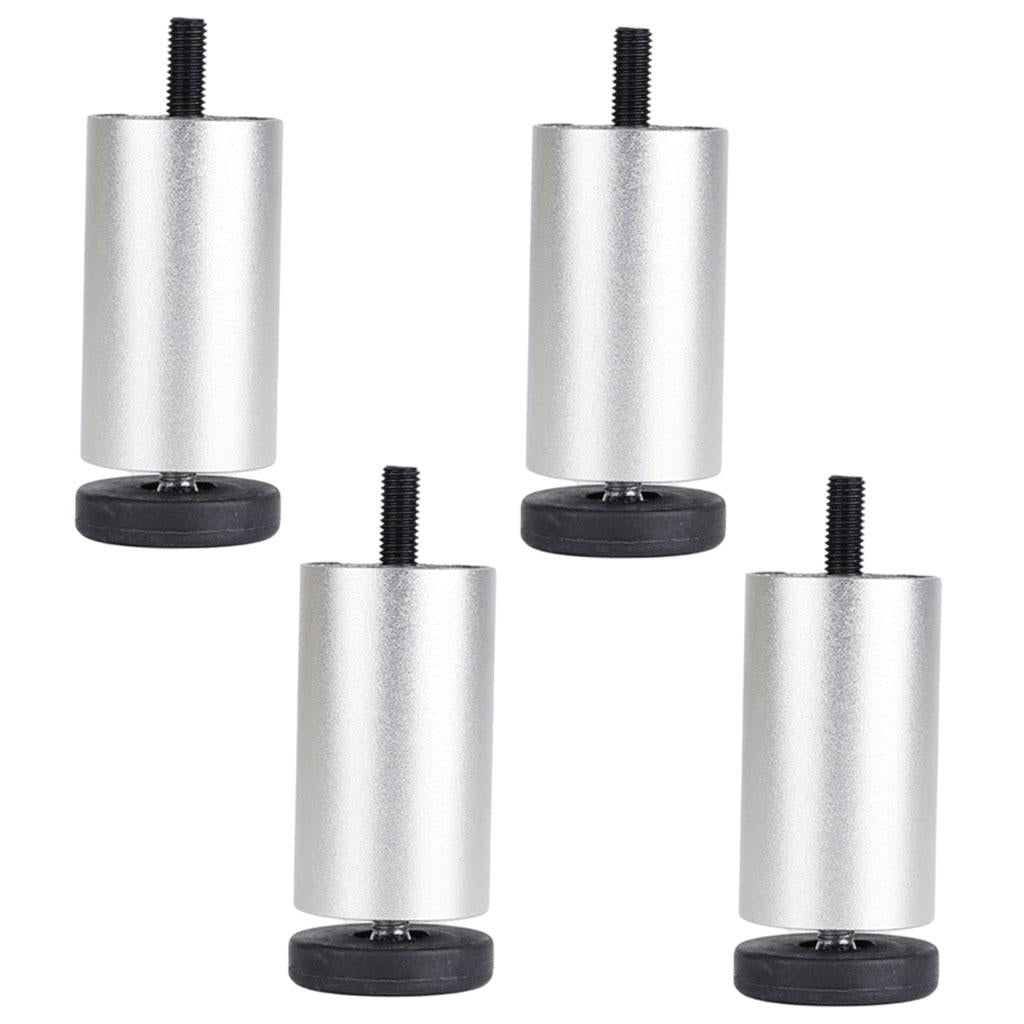 4pcs Aluminum Alloy Furniture Legs Sofa Couch Table Cabinet TV Stand Legs Silver 12cm