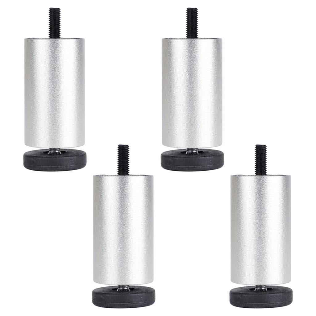 4pcs Aluminum Alloy Furniture Legs Sofa Couch Table Cabinet TV Stand Legs Silver 12cm