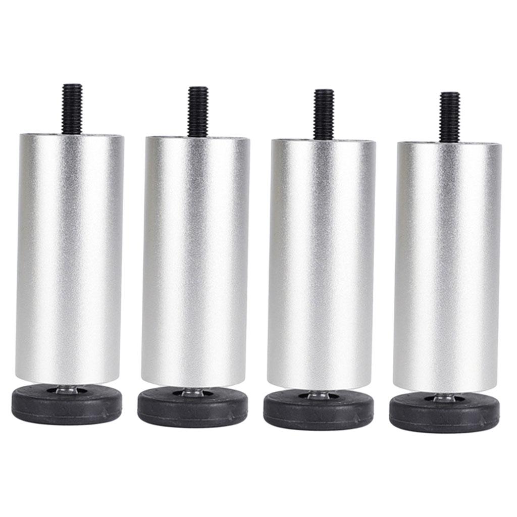 4pcs Aluminum Alloy Furniture Legs Sofa Couch Table Cabinet TV Stand Legs Silver 15cm