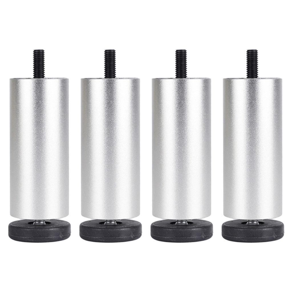 4pcs Aluminum Alloy Furniture Legs Sofa Couch Table Cabinet TV Stand Legs Silver 15cm