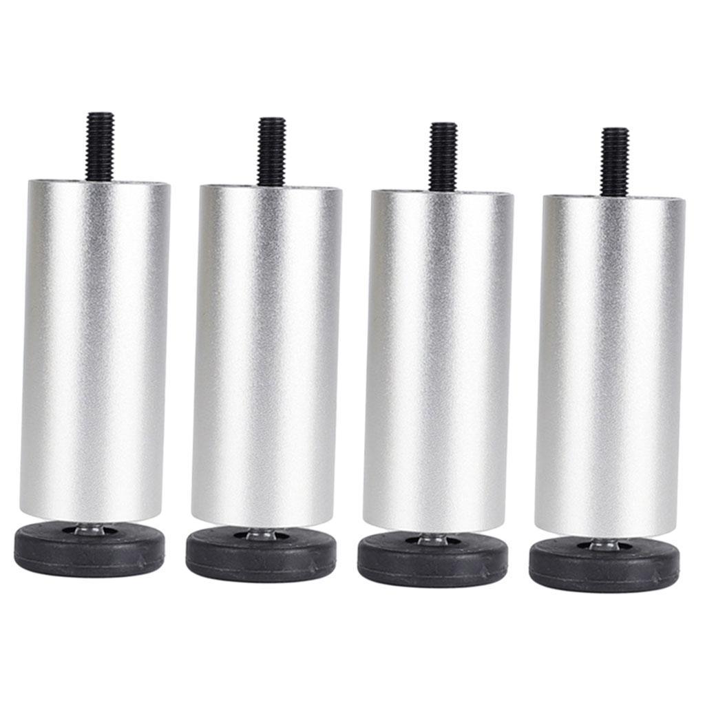 4pcs Aluminum Alloy Furniture Legs Sofa Couch Table Cabinet TV Stand Legs Silver 18cm