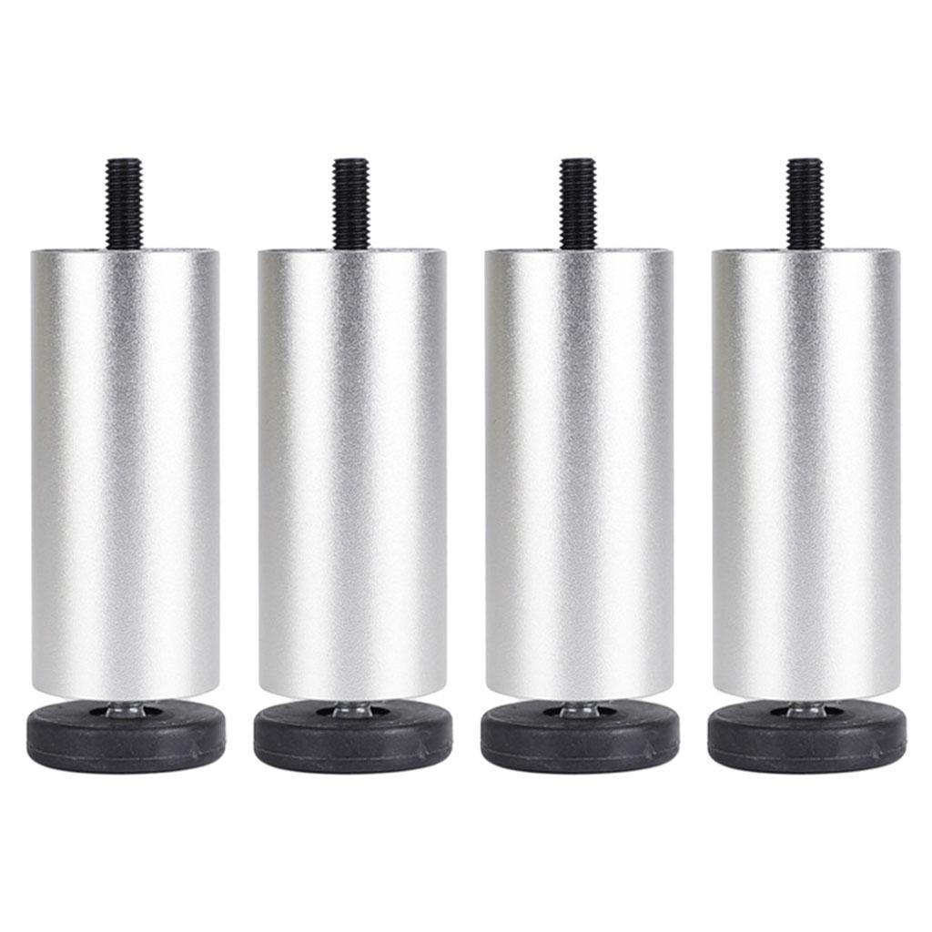 4pcs Aluminum Alloy Furniture Legs Sofa Couch Table Cabinet TV Stand Legs Silver 18cm