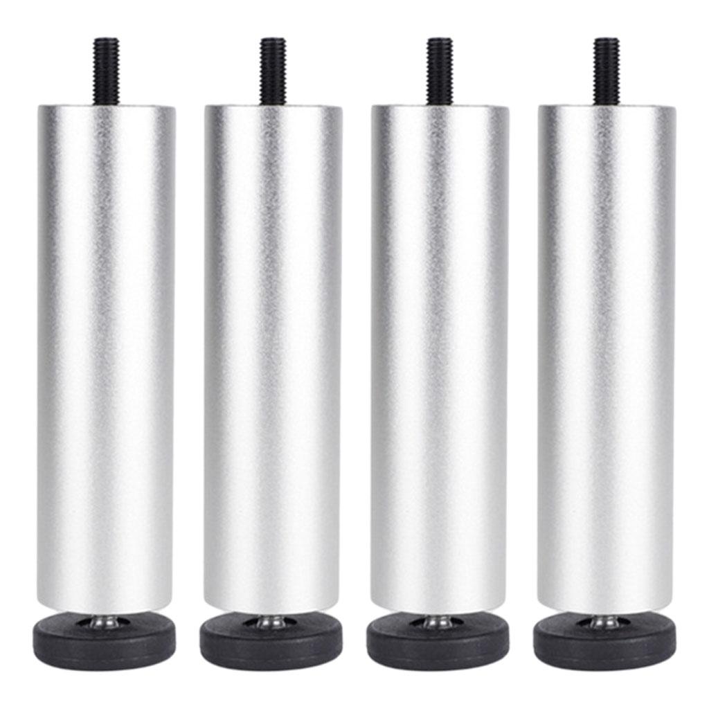4pcs Aluminum Alloy Furniture Legs Sofa Couch Table Cabinet TV Stand Legs Silver 20cm