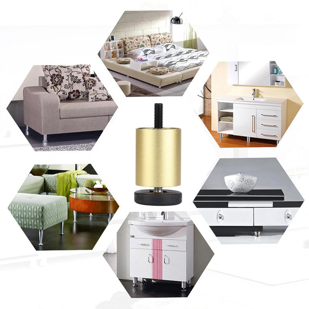 4pcs Aluminum Alloy Furniture Legs Sofa Couch Table Cabinet TV Stand Legs Golden  8cm