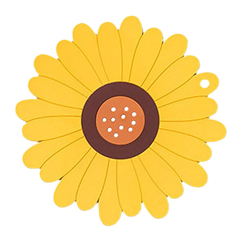 Durable Multi-Use Plastic Trivet Mat Cup Mat for Home Restaurant Office Yellow 19.5cm