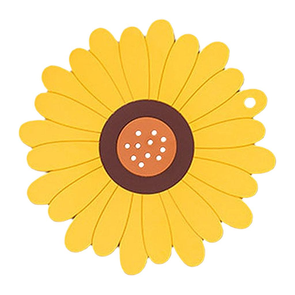 Durable Multi-Use Plastic Trivet Mat Cup Mat for Home Restaurant Office Yellow 19.5cm