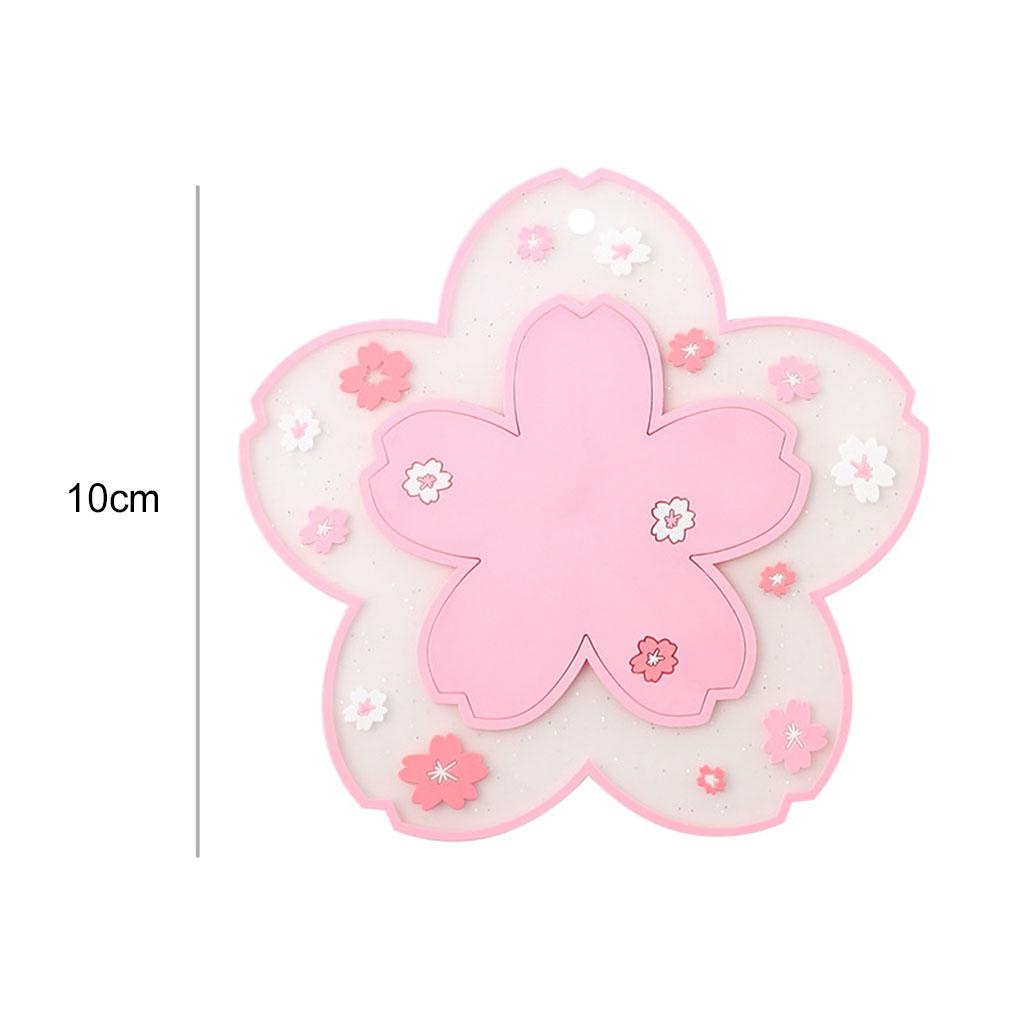 Durable Multi-Use Plastic Trivet Mat Cup Mat for Home Restaurant Office Pink 10cm