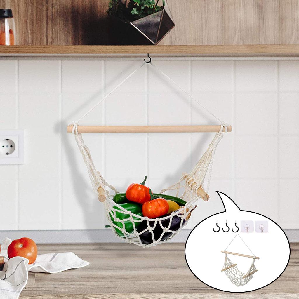 Decorative Hanging Fruit Hammock Fruit Basket Fresh Fruit Storage Basket