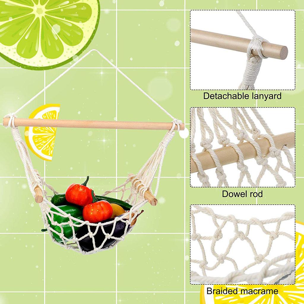 Decorative Hanging Fruit Hammock Fruit Basket Fresh Fruit Storage Basket