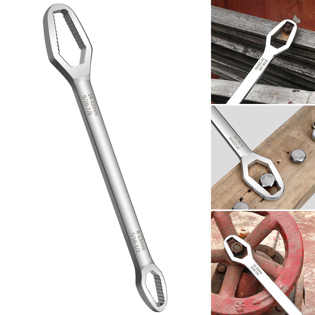 Adjustable Wrench Spanner DIY Machine Auto Bicycle Motorcycle Car Repair silver