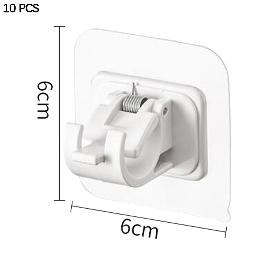 10pcs Curtain Rod Holder Drapery Hook ABS Wall Bracket Towel Rod Fixed Home white